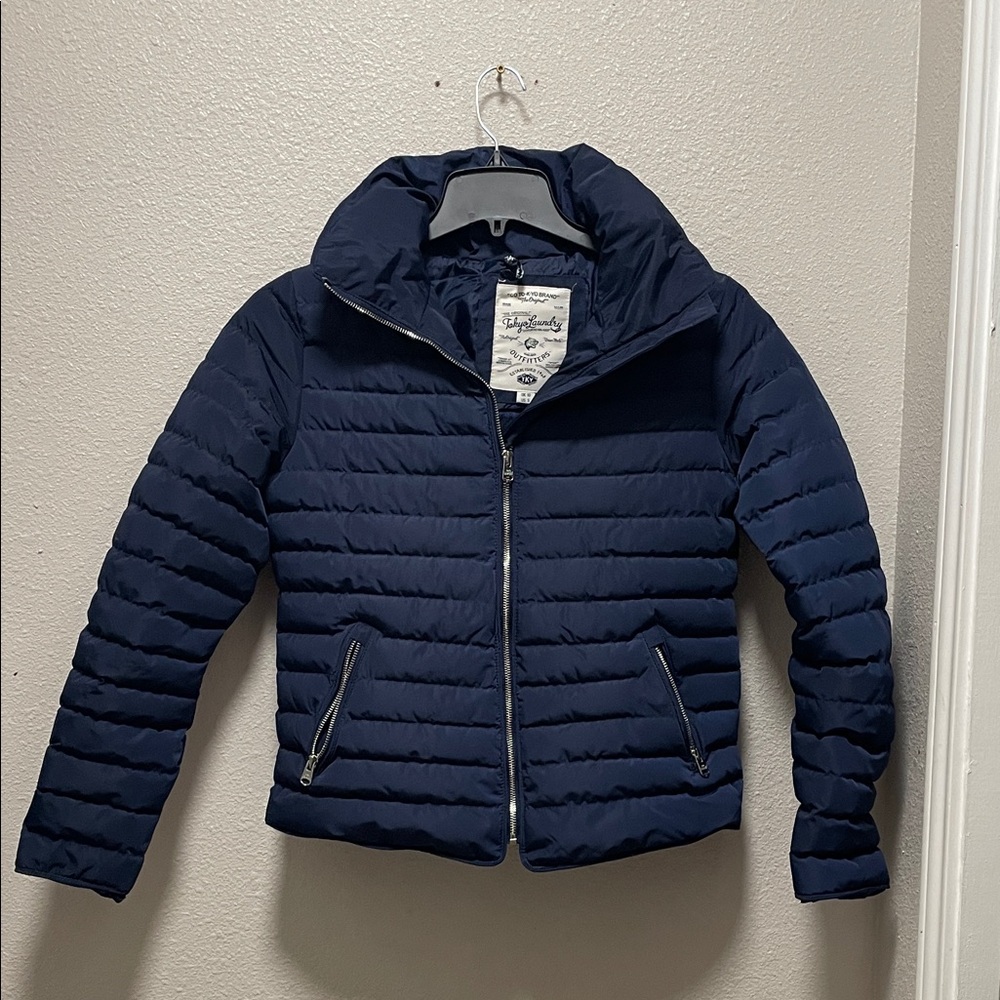 HONEY FUNNEL NECK QUILTED JACKET IN MAZARINE BLUE - TOKYO LAUNDRY - Picture 6 of 11